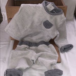 Gray sweat suit